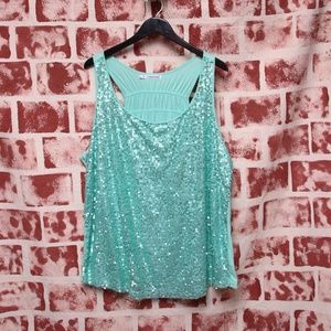 Maurices aqua sequin racer back sleeveless top